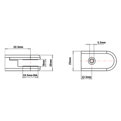 64-100-0 MODULAR SOLUTIONS PANEL CLAMP<br>GLASS PANEL CLAMP